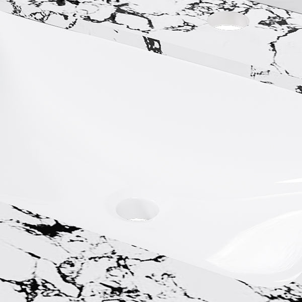 English Elm 37"X22" Bathroom Vanity Top With Undermount Sink & Backsplash - Durable, Easy-Clean Panda White Finish W509P362105