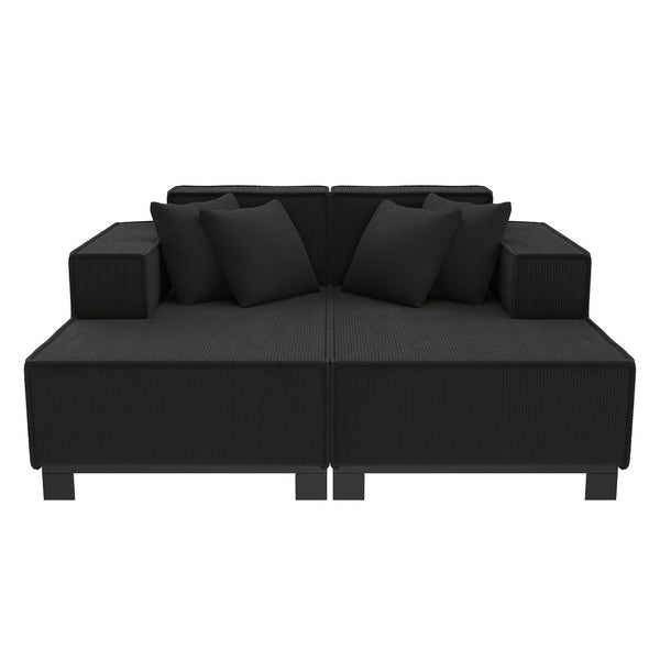 English Elm Swivel Barrel Accent Chair Chenille Tufted Round Club Seat for Living Room Lounge Black N719S002221B