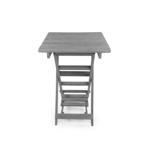 English Elm Summit Ridge Recycled Hdpe Outdoor Folding Bar Table Weather Resistant Eco Patio Gray B2745P409708