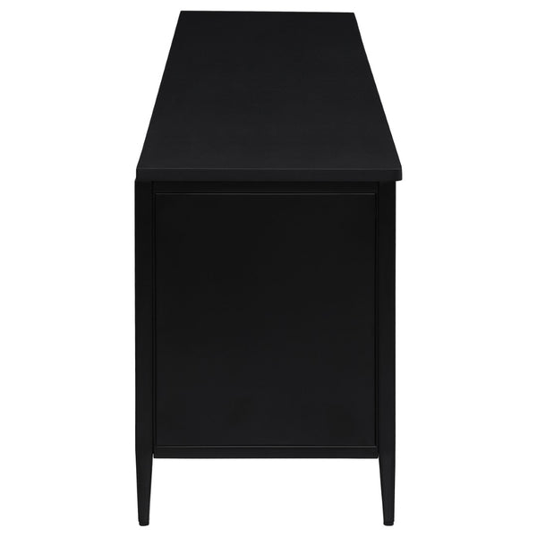 English Elm Kenneth Wide Rattan Front Metal Media Console for Large Living Room Tvs B062P440087
