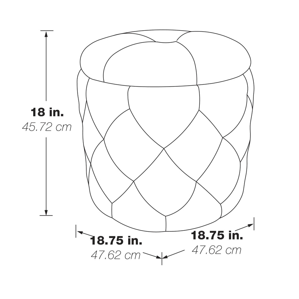 OSP Home Furnishings Erindale Round Storage Ottoman Pine