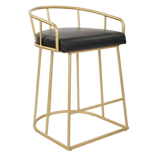 OSP Home Furnishings Luna 26" Counter Stool Black/Gold