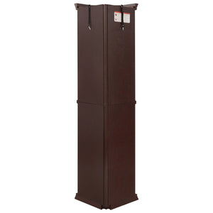 English Elm Lighted Corner Curio Cabinet - Elegant Glass Display With Adjustable Shelves & Ambient Lighting - Dark Cherry W1758P300130