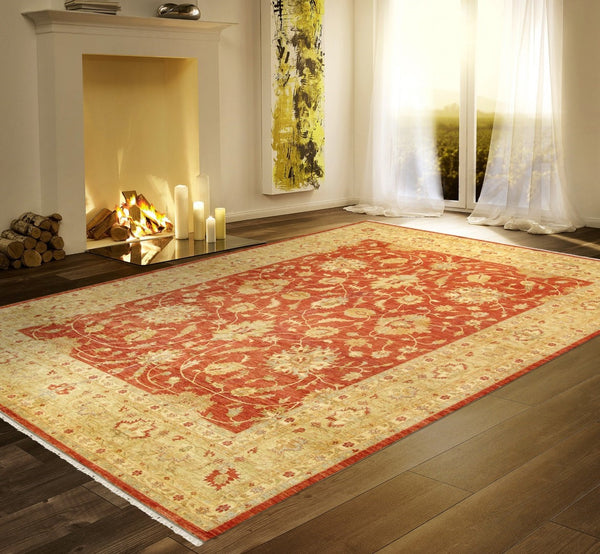 Pasargad Home Denver Hand-knotted Lamb's Wool Area Rug - Elegant Floral Design For Any Room   Pkb-1283 12x15