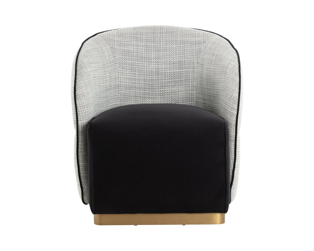 Sunpan Fatina Lounge Chair - Chic Vera White Pepper & Luxurious Abbington Black For Stylish Living Spaces Black Fabric 111363