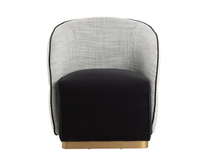 Sunpan Fatina Lounge Chair - Chic Vera White Pepper & Luxurious Abbington Black For Stylish Living Spaces Black Fabric 111363