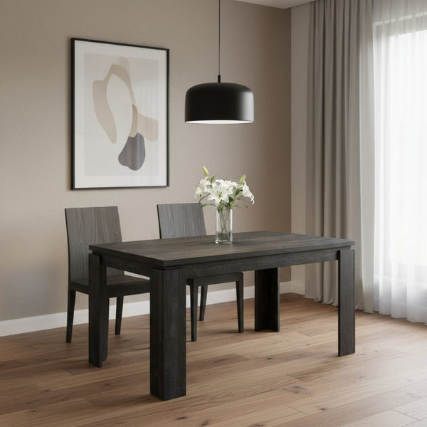 HomeRoots 36" Contemporary Black Dining Table - Stylish, Durable Design for 6 - Perfect for Home or Restaurant Use 355697