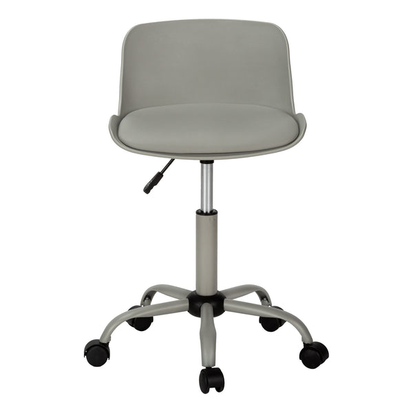 English Elm Office Chair ergonomic kids low-back with padded seat, 360° swivel, height adjustable, modern white base Grey 20 L x 8 W x 20 H B2710P219783