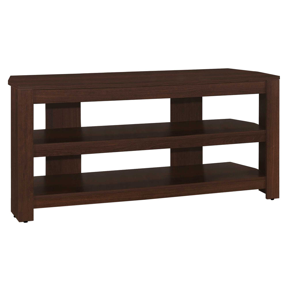 Homeroots 42" Dark Brown Open Shelving Tv Stand  Manufactured Wood 355704