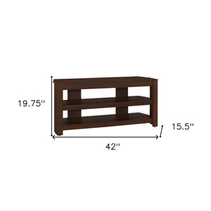 Homeroots 42" Dark Brown Open Shelving Tv Stand  Manufactured Wood 355704