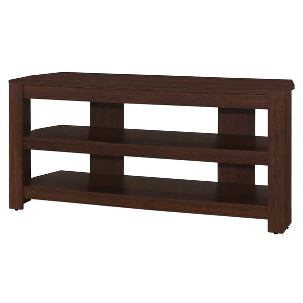 Homeroots 42" Dark Brown Open Shelving Tv Stand  Manufactured Wood 355704