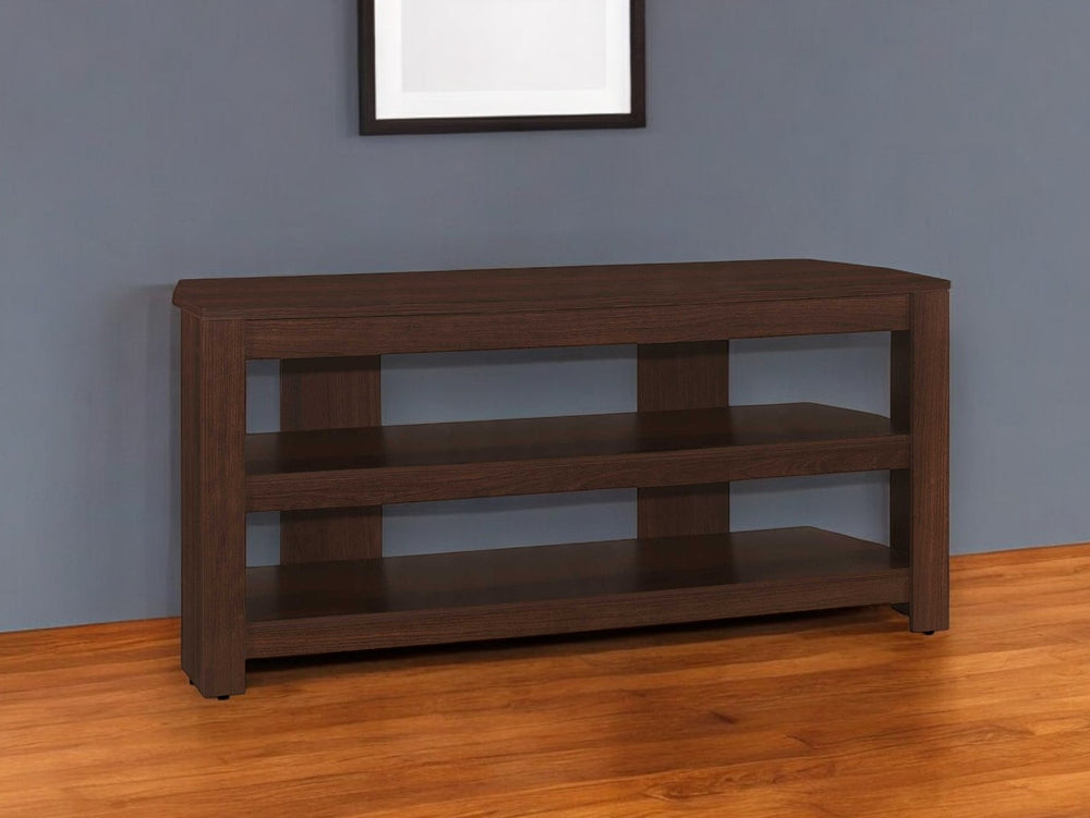Homeroots 42" Dark Brown Open Shelving Tv Stand  Manufactured Wood 355704