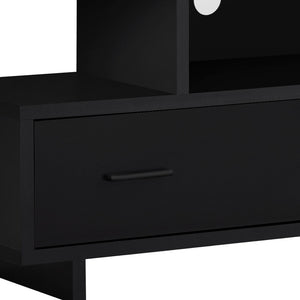 Homeroots 47" Gray And Black Open Shelving Tv Stand  Manufactured Wood 355705