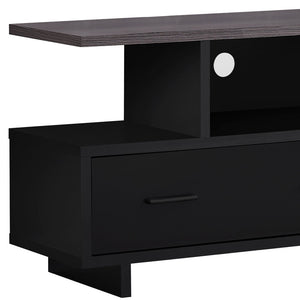 Homeroots 47" Gray And Black Open Shelving Tv Stand  Manufactured Wood 355705