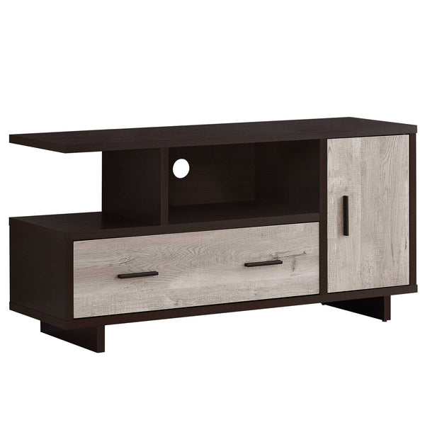 Homeroots 47" Wood Brown Cabinet Enclosed Storage Tv Stand  Manufactured Wood 355707