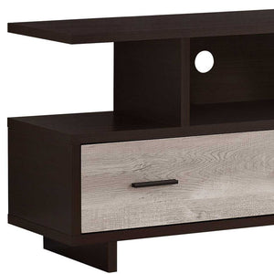 Homeroots 47" Wood Brown Cabinet Enclosed Storage Tv Stand  Manufactured Wood 355707