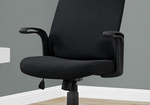 Homeroots Black Fabric Seat Swivel Adjustable Task Chair Fabric Back Plastic Frame  Foam 355715