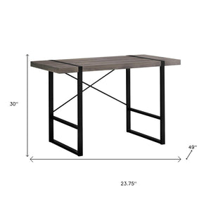 HomeRoots 24" Taupe and Black Computer Desk - Stylish Executive Workspace for Home or Office with Durability 355718