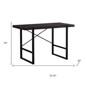 HomeRoots 24" Dark Brown and Black Computer Desk - Stylish Space-Saving Office Solution with Modern Durability 355719
