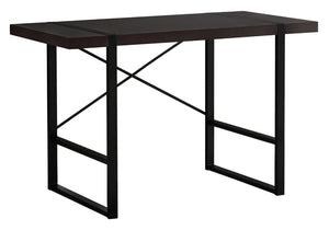 HomeRoots 24" Dark Brown and Black Computer Desk - Stylish Space-Saving Office Solution with Modern Durability 355719