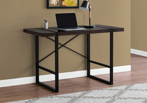 HomeRoots 24" Dark Brown and Black Computer Desk - Stylish Space-Saving Office Solution with Modern Durability 355719