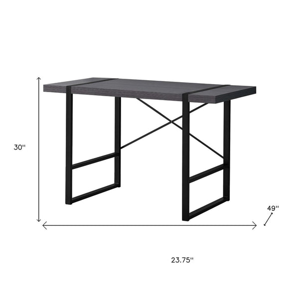 HomeRoots 24" Gray and Black Computer Desk - Stylish, Durable Workspace for Home Office or Professional Use 355720