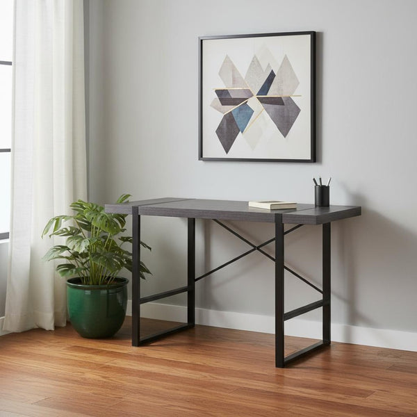 HomeRoots 24" Gray and Black Computer Desk - Stylish, Durable Workspace for Home Office or Professional Use 355720