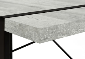 HomeRoots 24" Stylish Gray and Black Computer Desk - Modern Design with Durable Metal Base for Home Offices 355722