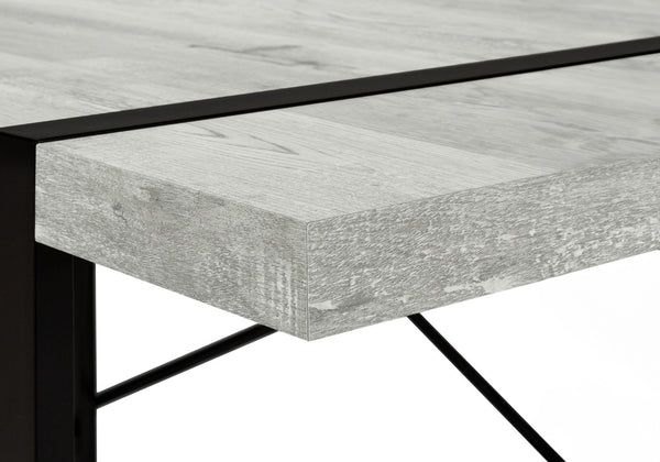 HomeRoots 24" Stylish Gray and Black Computer Desk - Modern Design with Durable Metal Base for Home Offices 355722