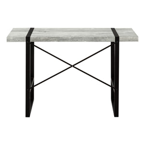 HomeRoots 24" Stylish Gray and Black Computer Desk - Modern Design with Durable Metal Base for Home Offices 355722