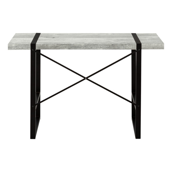 HomeRoots 24" Stylish Gray and Black Computer Desk - Modern Design with Durable Metal Base for Home Offices 355722