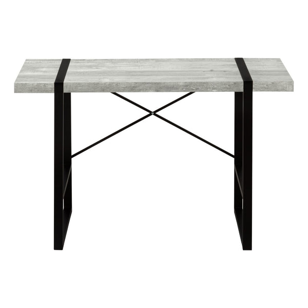 HomeRoots 24" Stylish Gray and Black Computer Desk - Modern Design with Durable Metal Base for Home Offices 355722