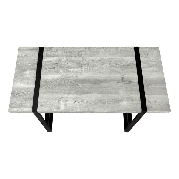 HomeRoots 24" Stylish Gray and Black Computer Desk - Modern Design with Durable Metal Base for Home Offices 355722