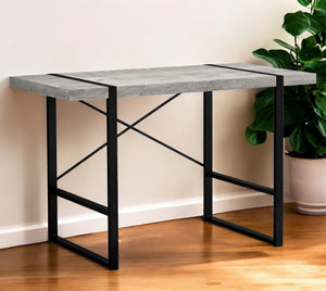 Homeroots 24" Gray And Black Computer Desk   355722