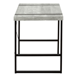 HomeRoots 24" Stylish Gray and Black Computer Desk - Modern Design with Durable Metal Base for Home Offices 355722