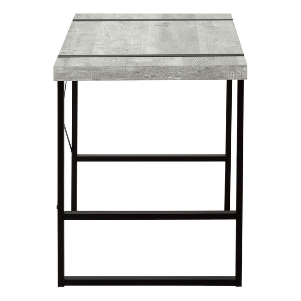 HomeRoots 24" Stylish Gray and Black Computer Desk - Modern Design with Durable Metal Base for Home Offices 355722