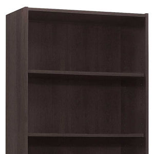 HomeRoots 71" Cappuccino Wood Adjustable Bookcase - Elegant Storage Solution for Stylish Home Organization 355724