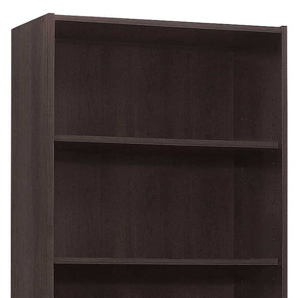 HomeRoots 71" Cappuccino Wood Adjustable Bookcase - Elegant Storage Solution for Stylish Home Organization 355724