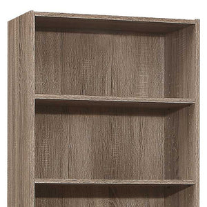 Homeroots 71" Taupe Wood Adjustable Bookcase   355725