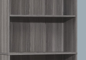 HomeRoots 71" Gray Wood Adjustable Five Tier Bookcase - Modern Storage Solution for Books & Decor in Any Space 355726