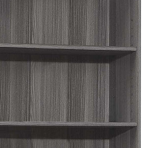 HomeRoots 71" Gray Wood Adjustable Five Tier Bookcase - Modern Storage Solution for Books & Decor in Any Space 355726
