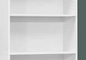 HomeRoots 71" Stylish White Wood Adjustable Bookcase - Five Tier Storage Solution for Home & Office Decor 355727