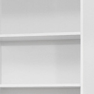 HomeRoots 71" Stylish White Wood Adjustable Bookcase - Five Tier Storage Solution for Home & Office Decor 355727