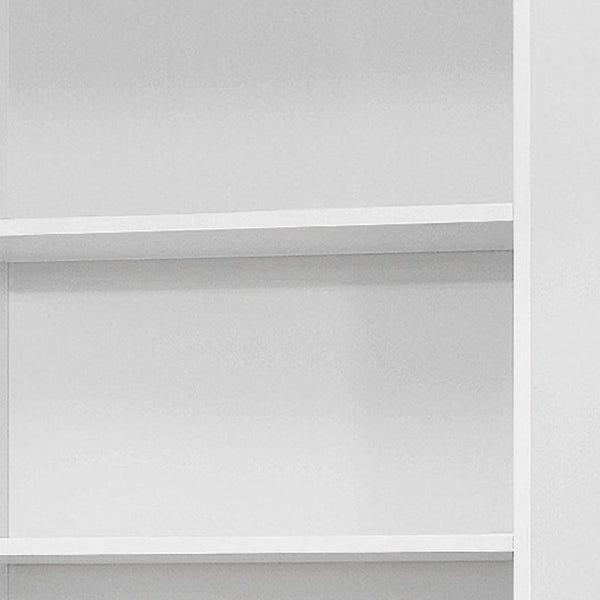 HomeRoots 71" Stylish White Wood Adjustable Bookcase - Five Tier Storage Solution for Home & Office Decor 355727