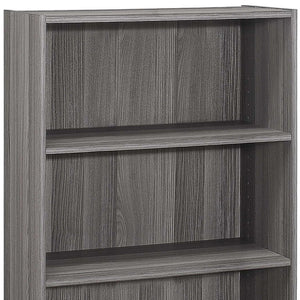 HomeRoots Gray Wood Adjustable Bookcase - Modern Three-Tier Storage Solution for Small Spaces & Decor Display 355731