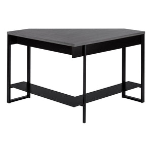 HomeRoots 42" Modern Gray and Black Corner Computer Desk with Storage – Stylish Space-Saving Design for Home Offices 355734