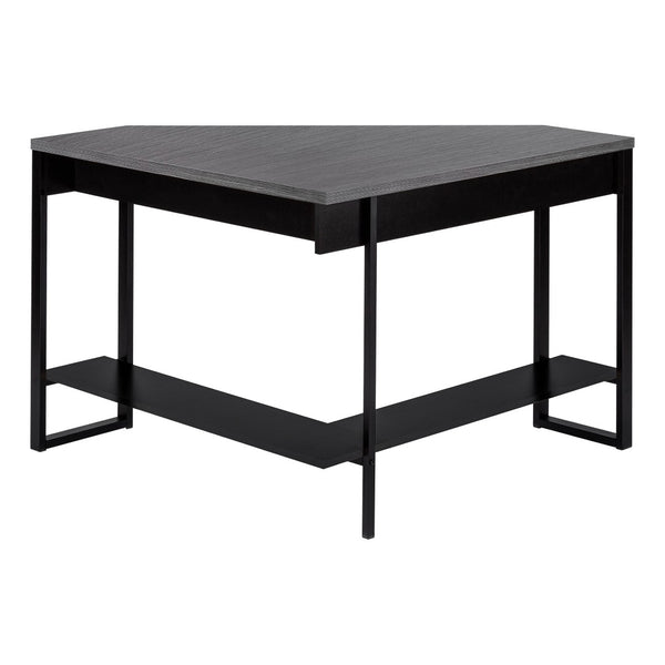 HomeRoots 42" Modern Gray and Black Corner Computer Desk with Storage – Stylish Space-Saving Design for Home Offices 355734