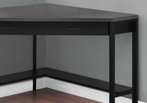 Homeroots 42" Gray And Black Corner Computer Desk   355734