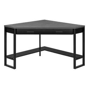 HomeRoots 42" Modern Gray and Black Corner Computer Desk with Storage – Stylish Space-Saving Design for Home Offices 355734
