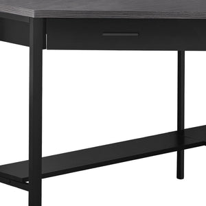 Homeroots 42" Gray And Black Corner Computer Desk   355734